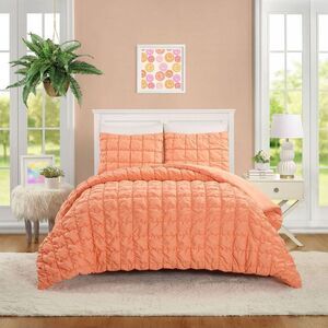 Open Box - Makers Collective - Teen Full/Queen Puffy Comforter Set Pea Peach